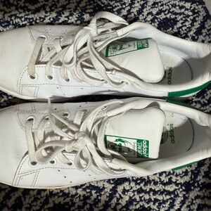 Adidas White Sneakers with Green Accents